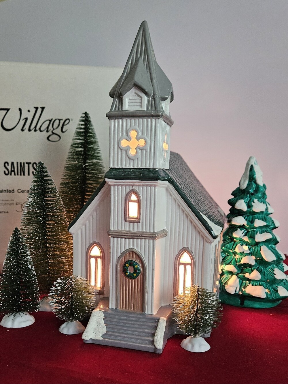 Department 56 Original Snow Village All Saints Church Excellent Condition!